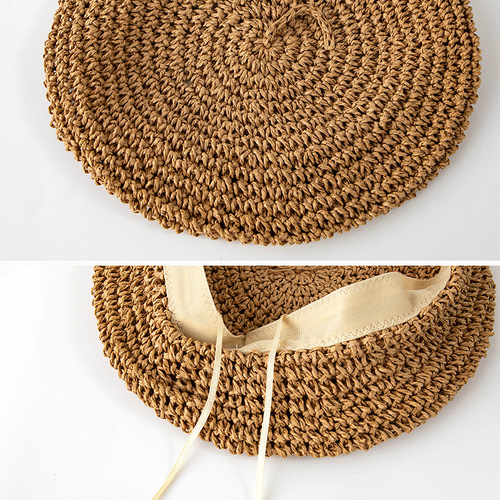 Japanese-style female painter's hat for summer, British Korean version, trendy, new, versatile, social media sensation, face-slimming, grass-woven bell hat