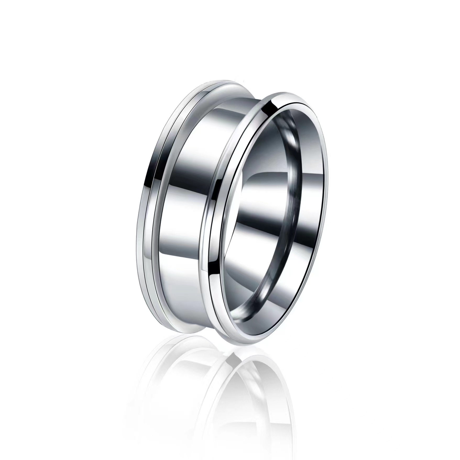11g Weight Gold Plated Plating Material Rings Classification 1 Piece Quantity Sweet Solid Color 304 Stainless Steel Plating Gold Plated Men's Rings