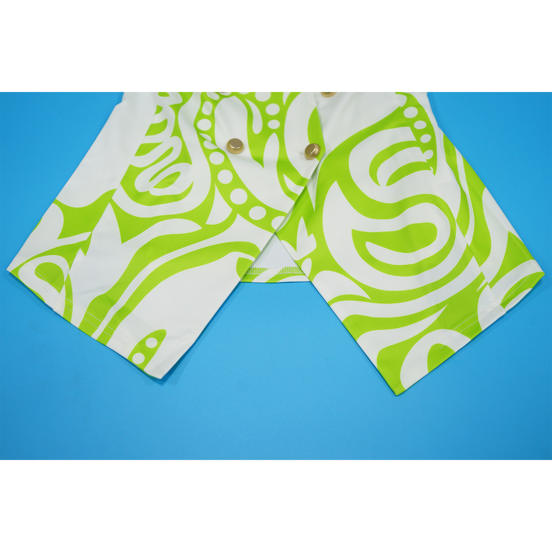 Ensemble blazer sans manches et short imprimé géométrique femme_voghion.com