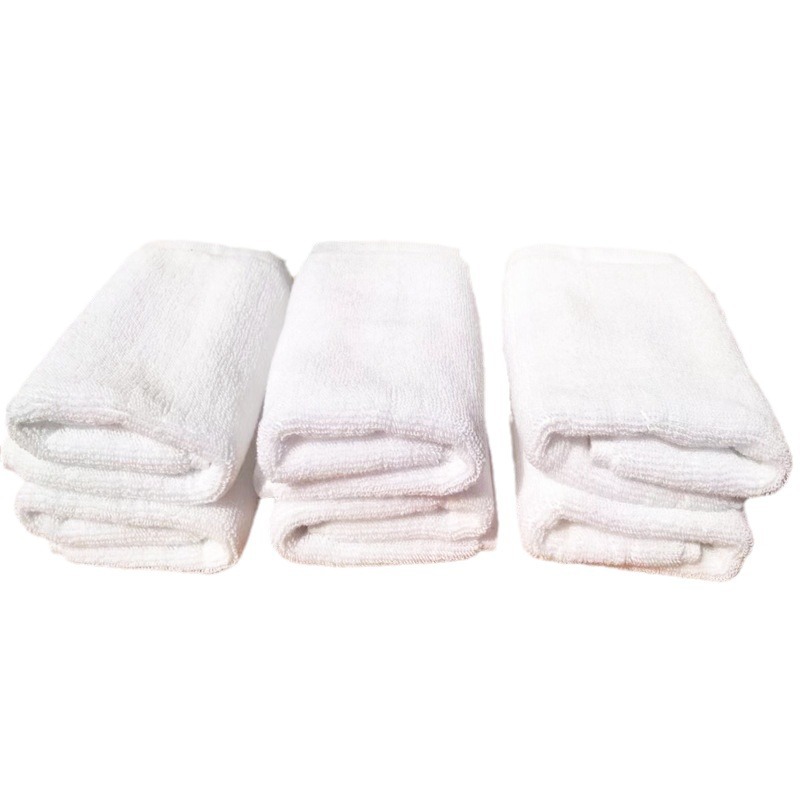 21-Strand 32-Strand toalla cuadrada blanca Algodón puro absorbente espesado restaurante al por mayor pequeña toalla cuadrada Toalla de tazón toalla pañuelo toalla bordado logotipo