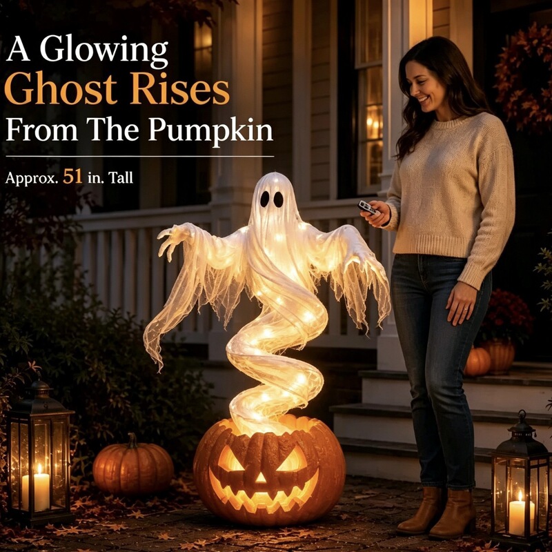 Cross-border new Swirling Ghost Pumpkin Yard Lamp, a rotating ghost pumpkin garden light Cross-border new Swirling Ghost Pumpkin Yard Lamp, a rotating ghost pumpkin garden light