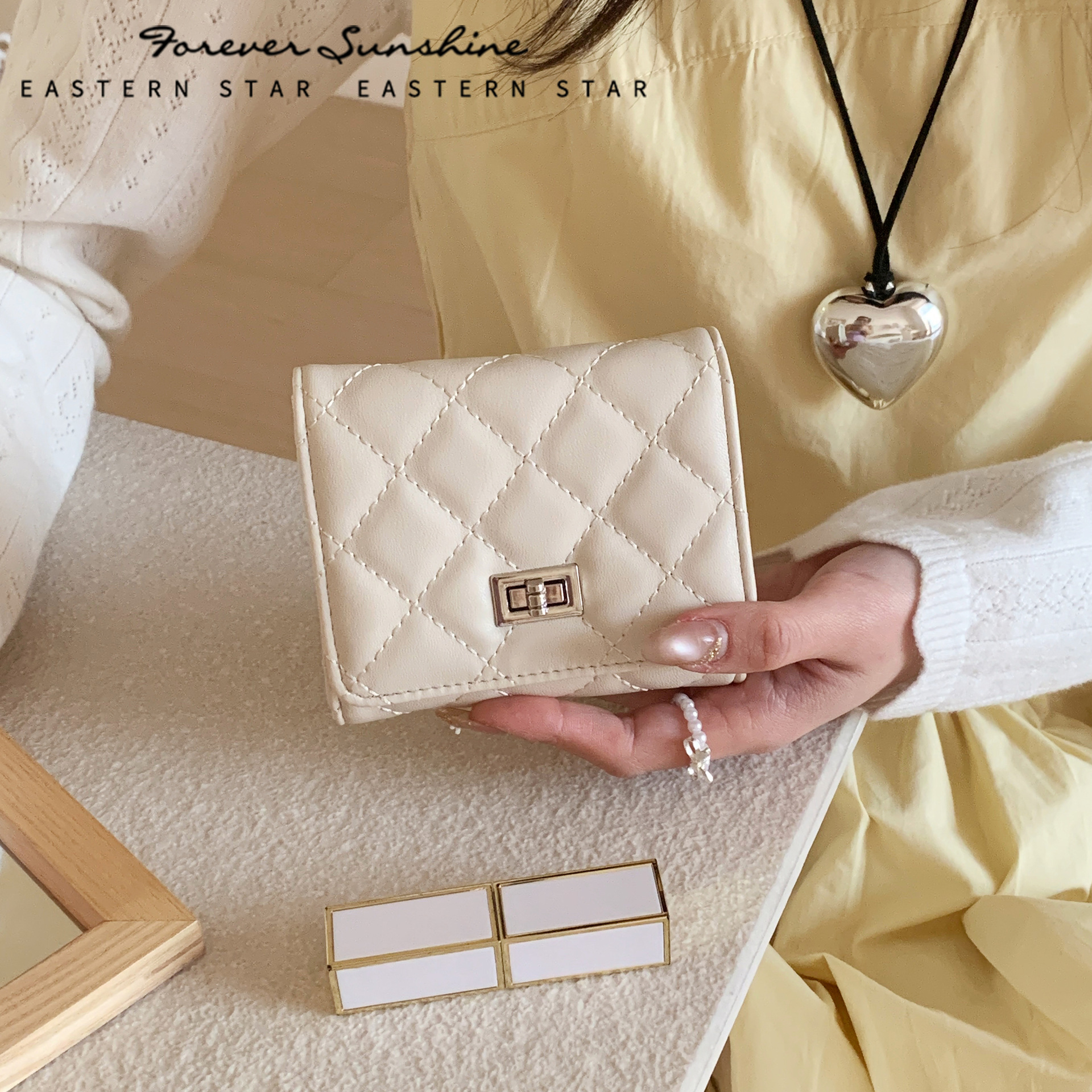 ¡Xiao Xiangfeng Caibu! Cartera de mujer moda coreana pu bolso de cambio multi-tarjeta bolso de tarjeta sensación de cartera para mujeres