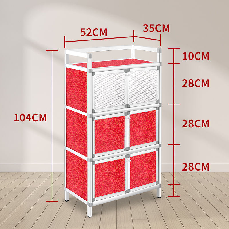 armario de comedor de aleación de aluminio simple armario de cubierta pequeño armario de alquiler armario de almacenamiento armario de cocina doméstico armario de almacenamiento multicapa