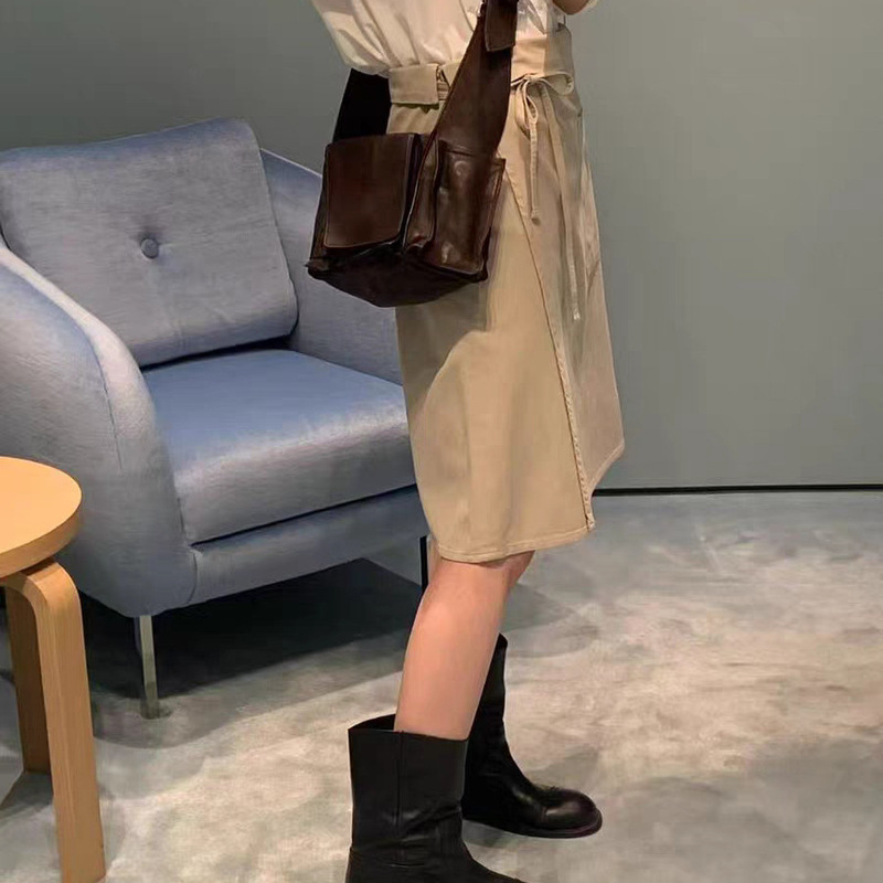 Fan Sun·Xh2026 Spring New Korean Dongdaemun Ou*Ce Solid Color Slimming Tie Irregular A-Line Skirt Fan Sun·Xh2026 Spring New Korean Dongdaemun Ou*Ce Solid Color Slimming Tie Irregular A-Line Skirt