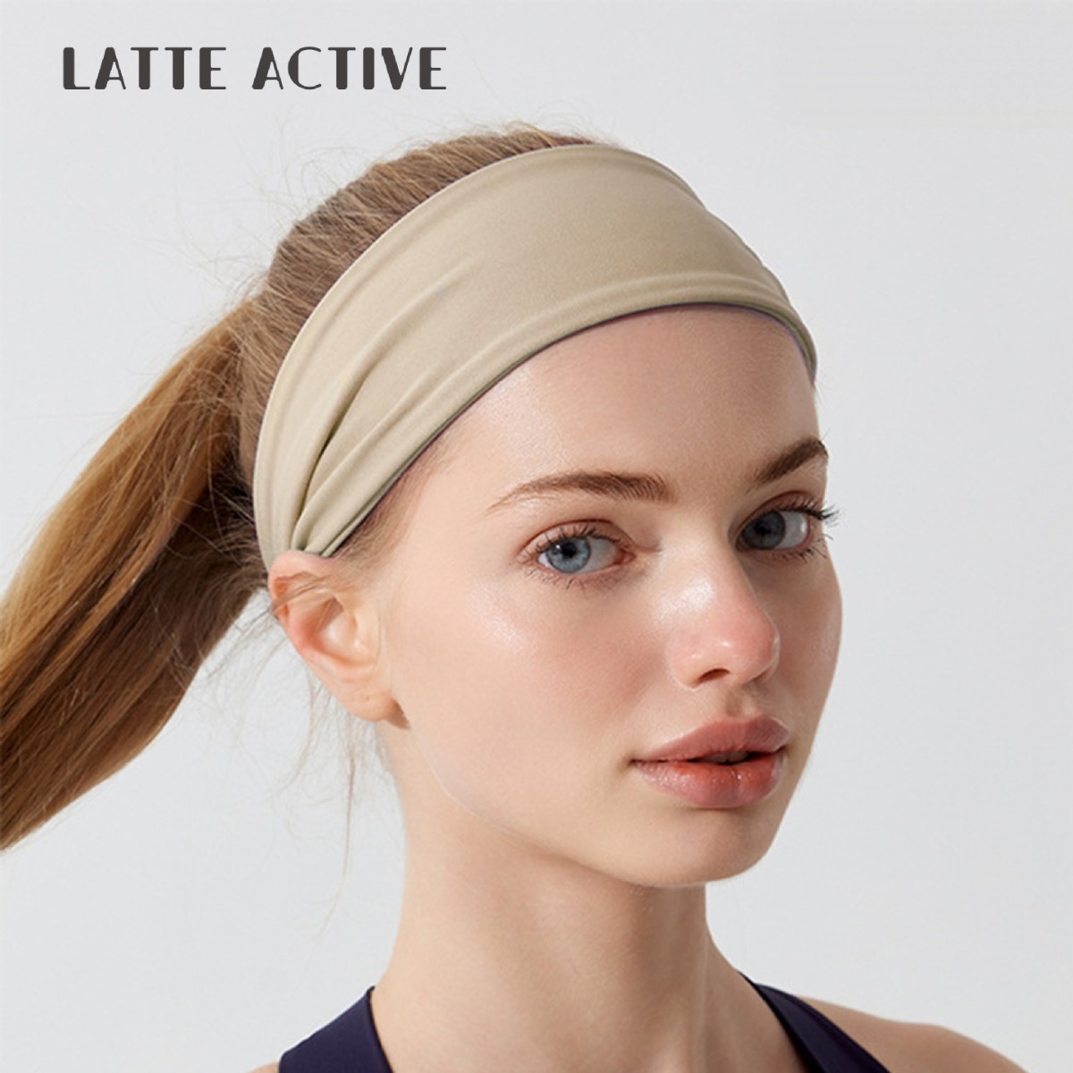 Latte Girl Elastic Wide-Brimmed Headband for Women, Sweat-Absorbing and Anti-Sweat, for Running, Fitness, Yoga, and Sports