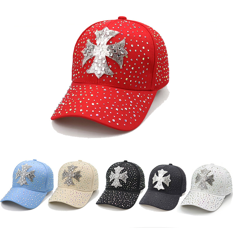 new Cross-border Model Is Baseball With Scattered Rhinestones Women, A Casual Duckbill Cap For Outdoor Sun_voghion.com