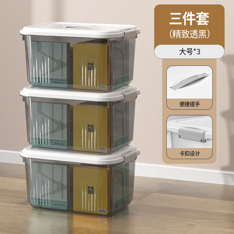 Caja de almacenamiento plástico con tapa portátil ecológica varios tamaños image 32