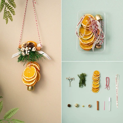Car hanging Natural Orange Pendant Dried Flower - thinking-orange-model-b-diy-material-pack