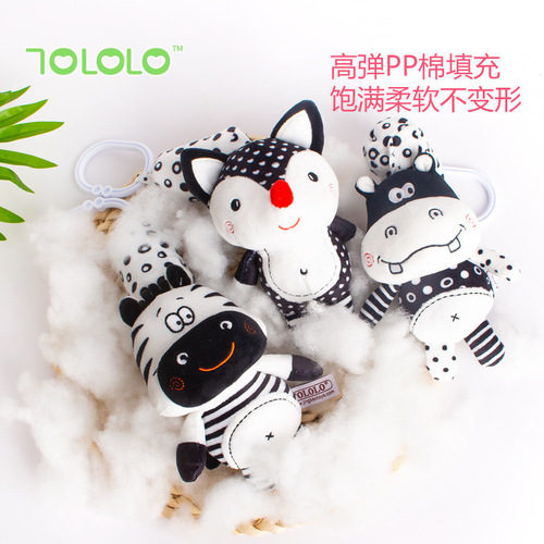 TOLOLO black and white bed hanging rattle baby stroller pendant animal wind chime early education baby toy