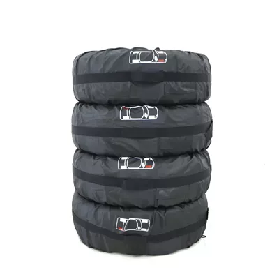 Car tire cover Oxford cloth tire protection dustproof snow storage bag spare tire storage sun protection accessories wholesale (Spare wheel cover) - s-size-tire-model-145-200-1-set-of-4-pieces-black-belt