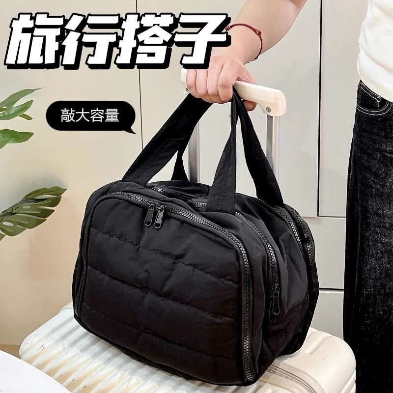 蓬松双宽开口化妆包定制便携外出分区护肤彩妆收纳包大容量旅行包|undefined