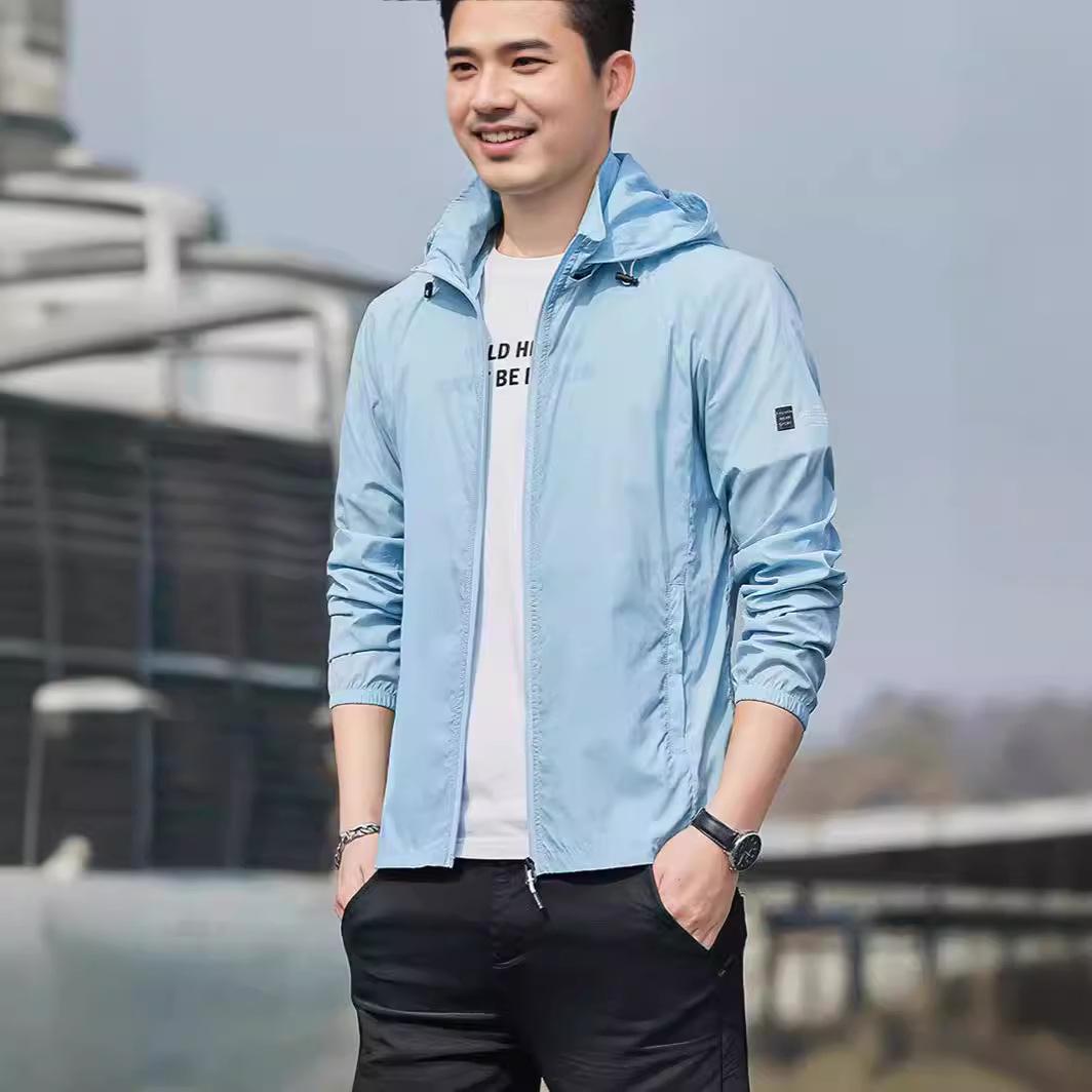 Sunscreen Clothing Men's Lightweight Breathable Outdoor Sports Fishing Sunscreen Clothing Summer Thin Skin Clothing Loose Fashion Jacket