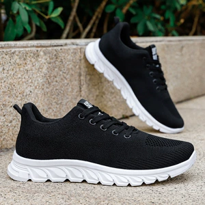 Men's Spring Running Shoes, Breathable Korean Style Casual Shoes, Fashionable Lace-up Shoes