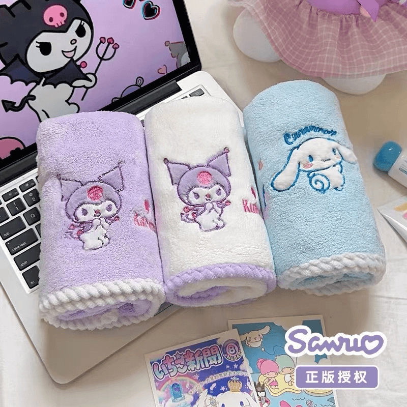 三丽鸥品质毛巾儿童珊瑚绒洗脸吸水超柔擦脸巾库洛米可爱加厚代发|undefined