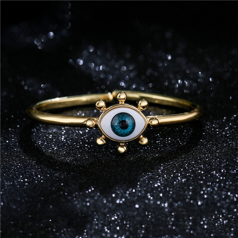 Retro Electroplating 3d Stereo Devil's Eye Open Bracelet display picture 3