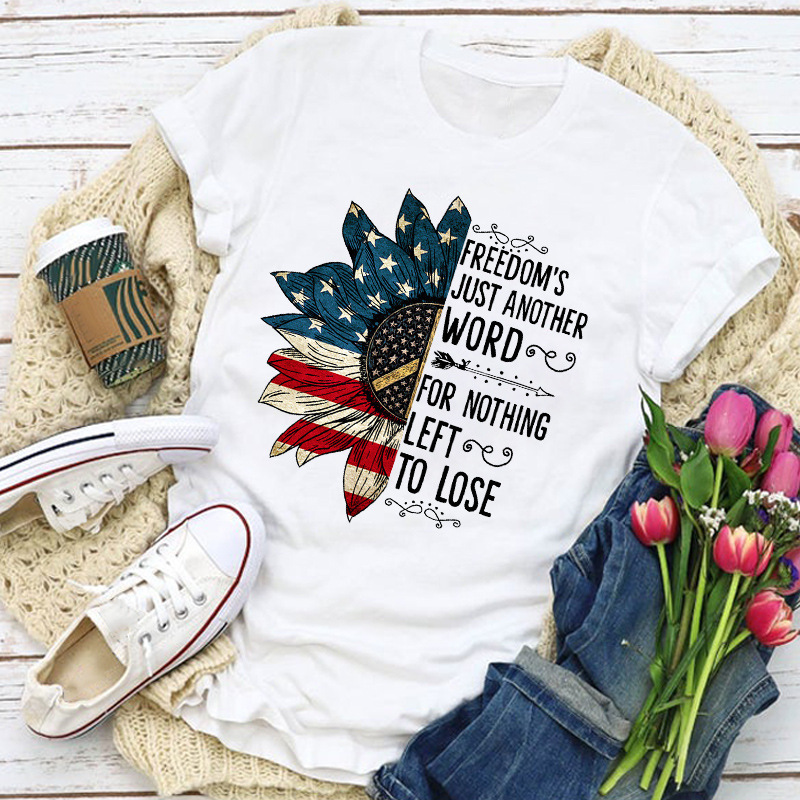 2023 European and American Women's Color Flag Patriotic Independence Day Top Summer Fashion Creative Women's T-Shirt Amazon 2023 European and American Women's Color Flag Patriotic Independence Day Top Summer Fashion Creative Women's T-Shirt Amazon