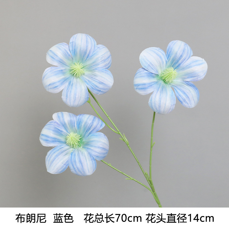 蓝色仿真花高级感逼真假花仿真玫瑰花婚庆婚礼装饰插花花束热销批|undefined