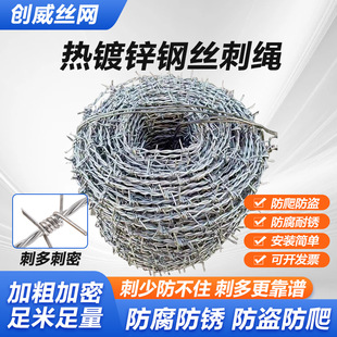 Double-Strand Barbed Wire, Encrypted Double-Strand Hot-Dip Galvanized Barbed Isolation Net, Mountain Circle, Ground Net, Plastic-Coated Barbed Wire Fence, Barbed Wire