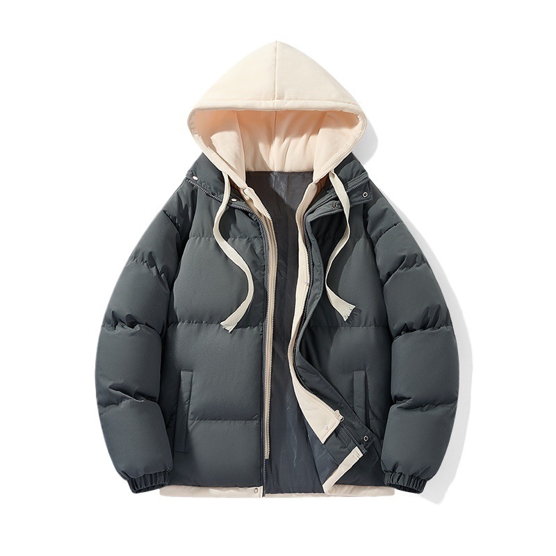 Chaqueta acolchada de dos piezas suelta de estilo universitario, chaqueta acolchada de algodón, pareja cálida, abrigo de pan grueso para estudiantes de invierno, chaqueta acolchada de algodón al por mayor