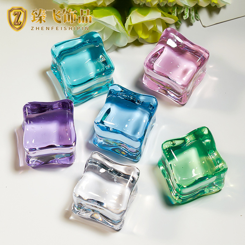 Simulated Ice Cube Transparent Ice Cube Blind Bag Pair Fine Glitter Luminous Ice Cube Ice Capsules Crystal Stone Bar Photography Props