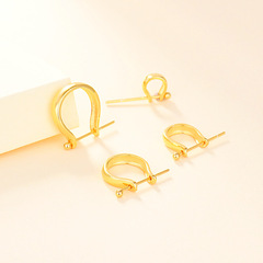 S925 Pure Silver Pendant Clasp, Simple Unisex DIY Accessory Clip, Inlaid with Jade, Amber, and Emerald Silver Head