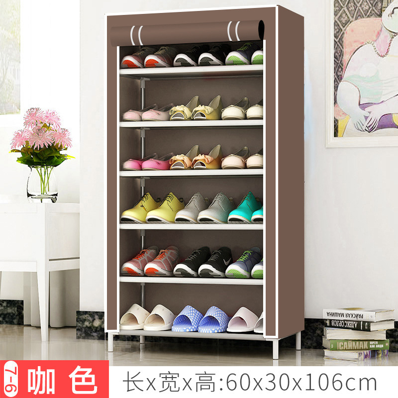 Zapatero de tela simple a prueba de polvo para uso transfronterizo, zapatero de tela de almacenamiento de múltiples capas que ahorra espacio y es a prueba de polvo para la entrada.