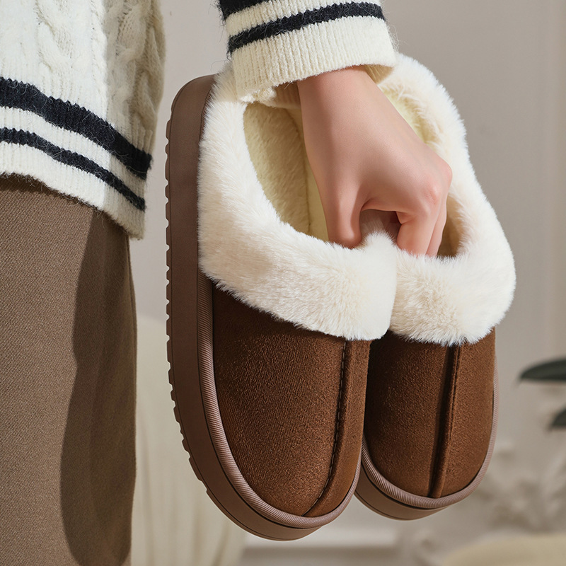 Zapatillas de peluche nuevas zapatillas de algodón de invierno anti-deslizante de invierno para mujeres y hombres. image 25