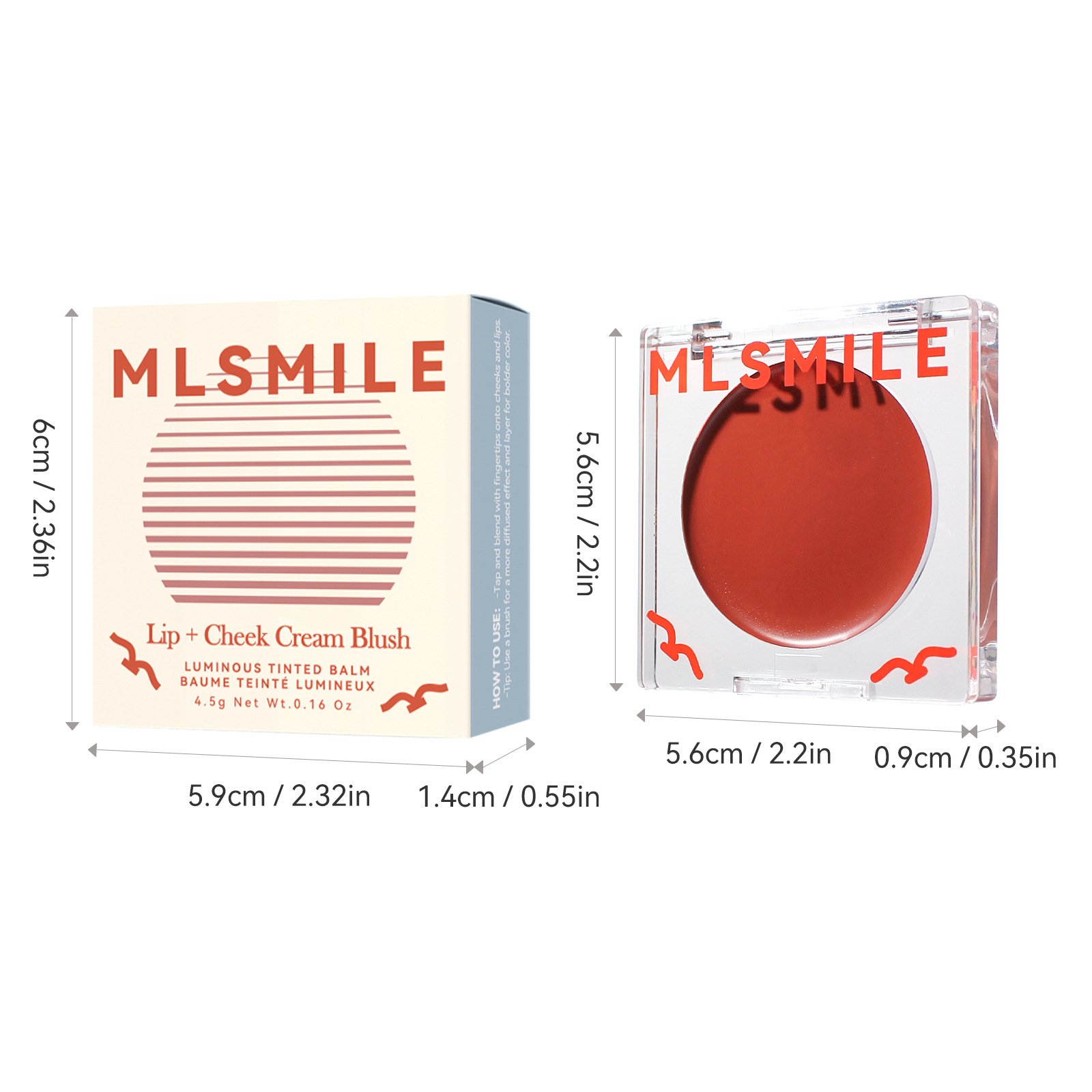 MLSMILE Cross-Border Exclusive Cream Matte Natural Highlight Contour Rouge Easy To Apply Moisturizing Blush Palette_voghion.com