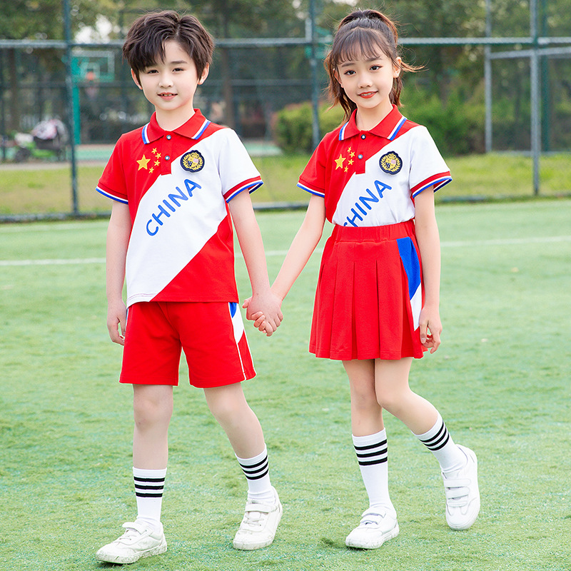 小學生校服夏裝2022新款兒童班服套裝中國風幼兒園園服六一演出服