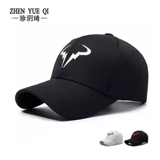 Cross-border foreign trade men's and women's embroidered lightning horn curved eaves baseball cap outdoor sports sunshade cap