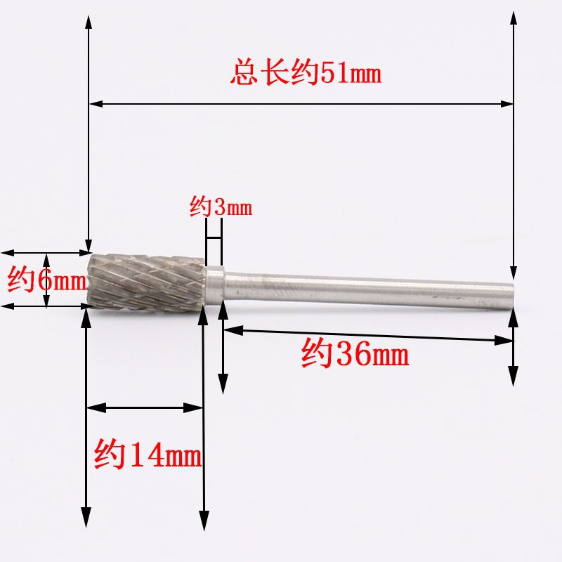 3mm cabeza de molienda de acero de tungsteno solo grano doble grano rotatorio Archivo de acero de tungsteno fresadora cabeza carpintería talla de madera cabeza de molienda raíz talla cuchillo de talla
