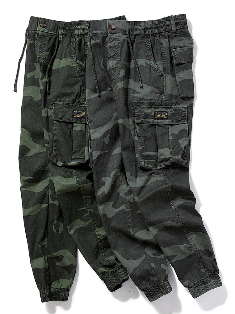 Pantalones cargo de estilo americano con camuflaje para hombre, modernos, con cordón y múltiples bolsillos, exclusivos para Amazon A655.