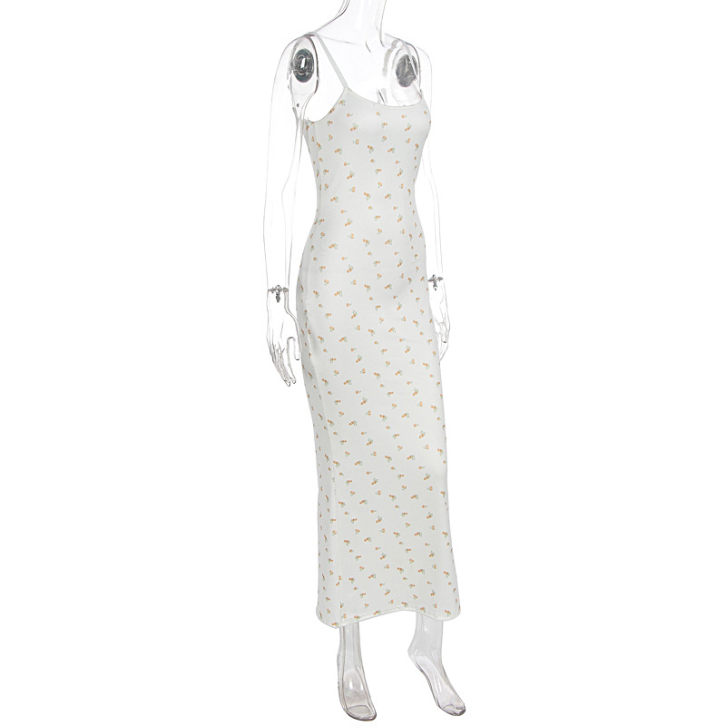 Women Summer New Arrival Sweet Fresh Small Floral Suspender Dress Slim Bodycon Package Hip Dress Casual Vacation Dress_ecoleips.com