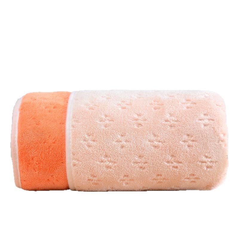 Soft Coral Fleece Face Towel Two-tone Four-leaf Clover Pattern_voghion.com
