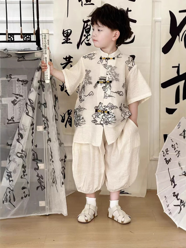 男の子の夏の半袖シャツ韓国スタイルルーズベビーファッショナブルなチェック柄ショートパンツカジュアル子供服ドロップシッピングトレンディなスタイル|undefined