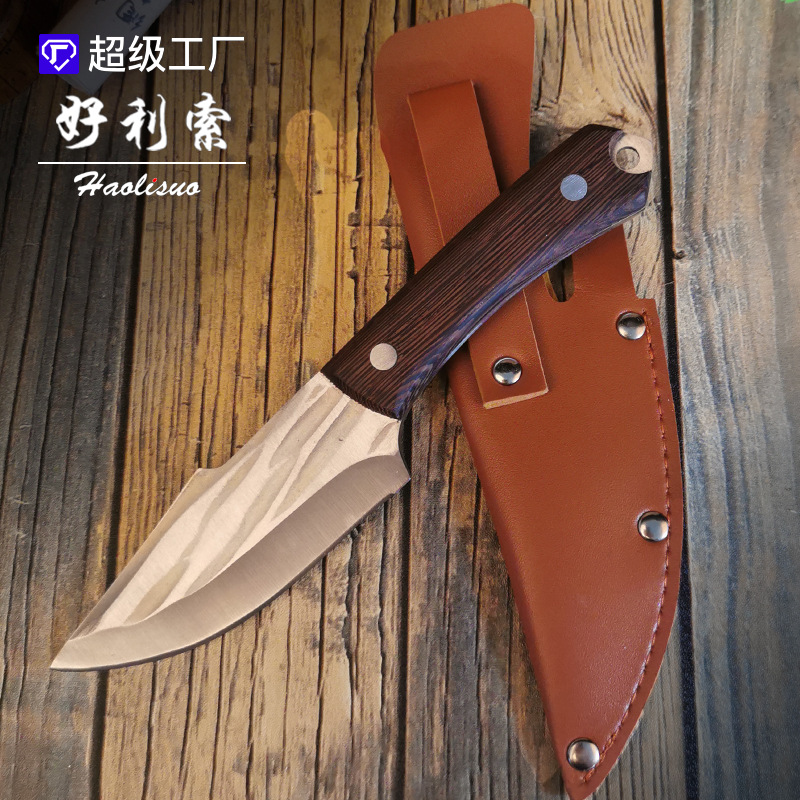 阳江厂家直销手扒肉刀手把肉小刀烧烤割肉切肉刀户外便携配带刀鞘