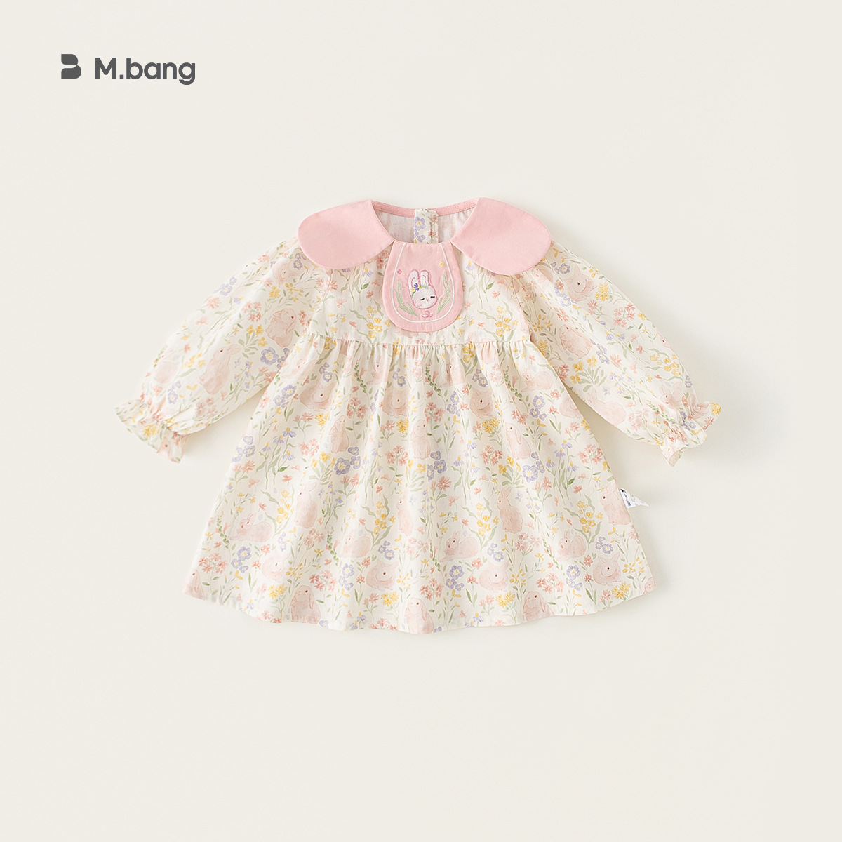 Yubao ropa infantil niñas vestidos de flores trituradas primavera y otoño 2026 nuevo estilo idílico viento muñeca de niños collar vestido de princesa de manga larga