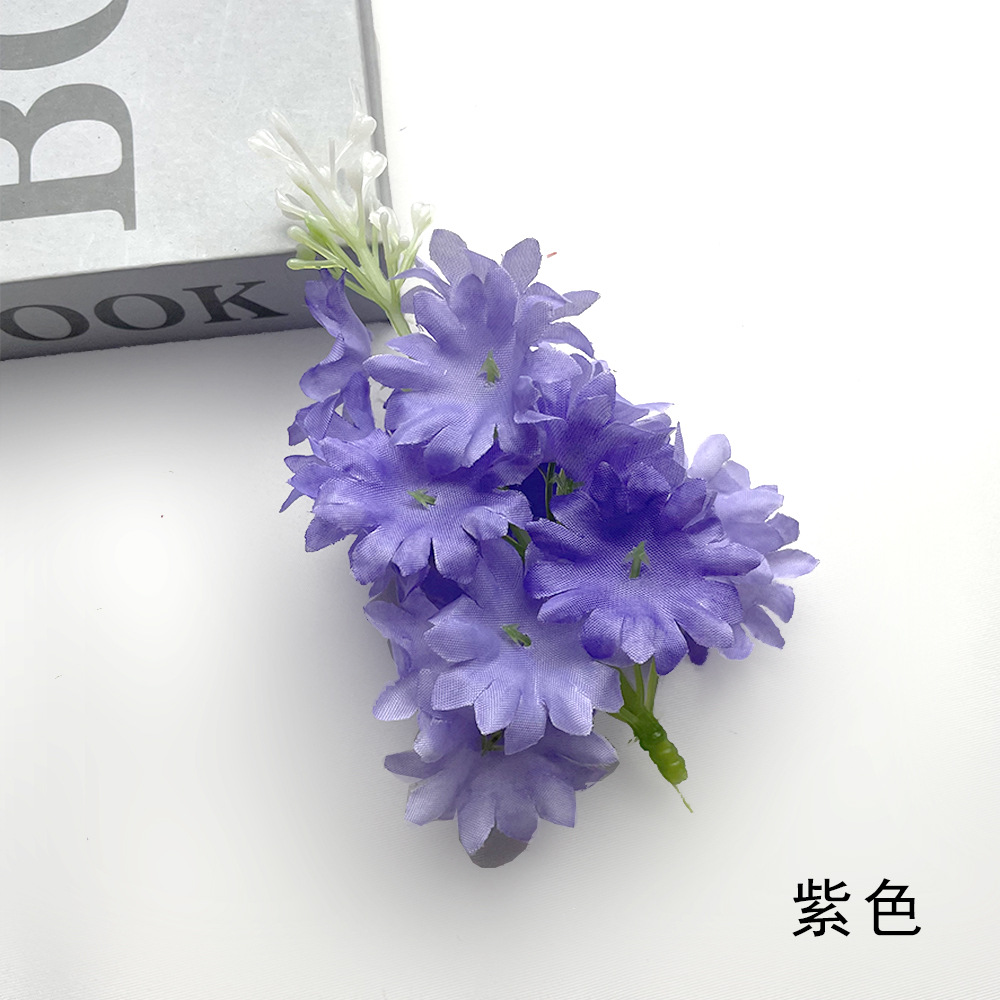 Simulación de flores de hintión flor de lavanda flor artificial DIY accesorios de flores de pinzas minorías paquete de material de tocado