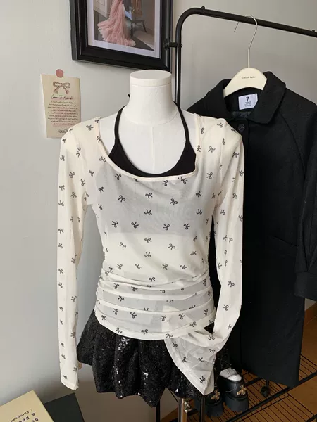 White black butterfly top