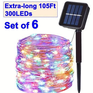 6pcs Solar String Lights 110ft Each with 300 leds 8太阳能灯