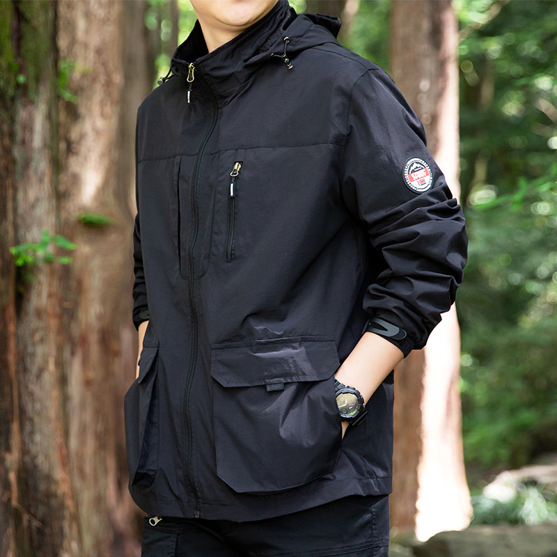 Chaqueta de primavera y otoño para hombre, exportación transfronteriza, corte holgado, multibolsillos, cortavientos, deportiva, tallas grandes. image 9
