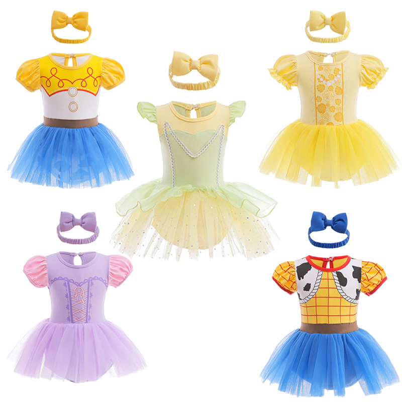 Baby's Summer Dress One-piece Clothing Female Treasure Role-playing Clothing Bag Fart Clothing Baby's Full Moon Hundred Days Princess One-piece Clothing