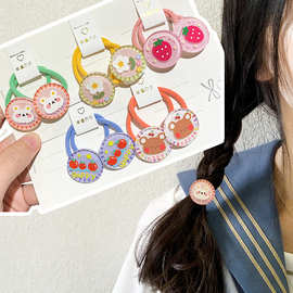 GG&MM韩版糖果色发圈兔子卡通发绳少女童动物水果亚克力发饰皮筋