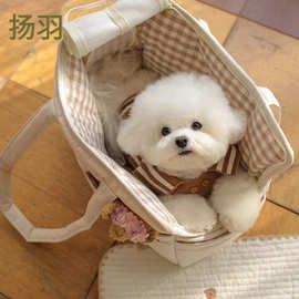 扬羽韩式手提猫包猫咪外出包帆布便携单肩小型犬天泰迪比熊狗笼宠