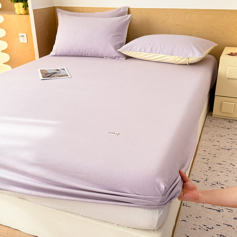 Colcha de cama de algodón de tela gruesa vieja pieza única 100 algodón todo incluido cubierta protectora de colchón 2025 nueva funda de cama gruesa 3