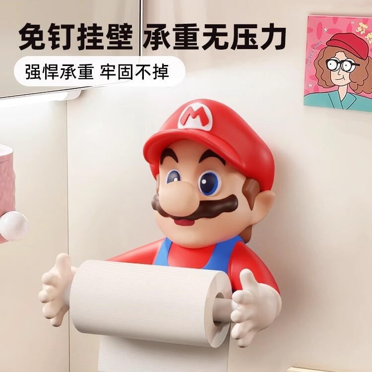 クリエイティブマリオホームバスルーム壁掛けトイレットペーパーホルダートイレットペーパーホルダーペーパータオルホルダートイレットペーパー装飾ラック|undefined