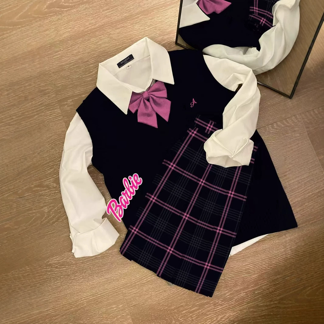 Оригинальная черная розовая Барби jk юбка студенческая юбка колледж юбка плиссированная юбка ветер юбка юбка юбка A