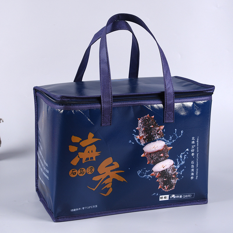 覆膜手提保温袋野餐蛋糕海鲜冷藏外卖铝箔保鲜拉链冰袋烧烤