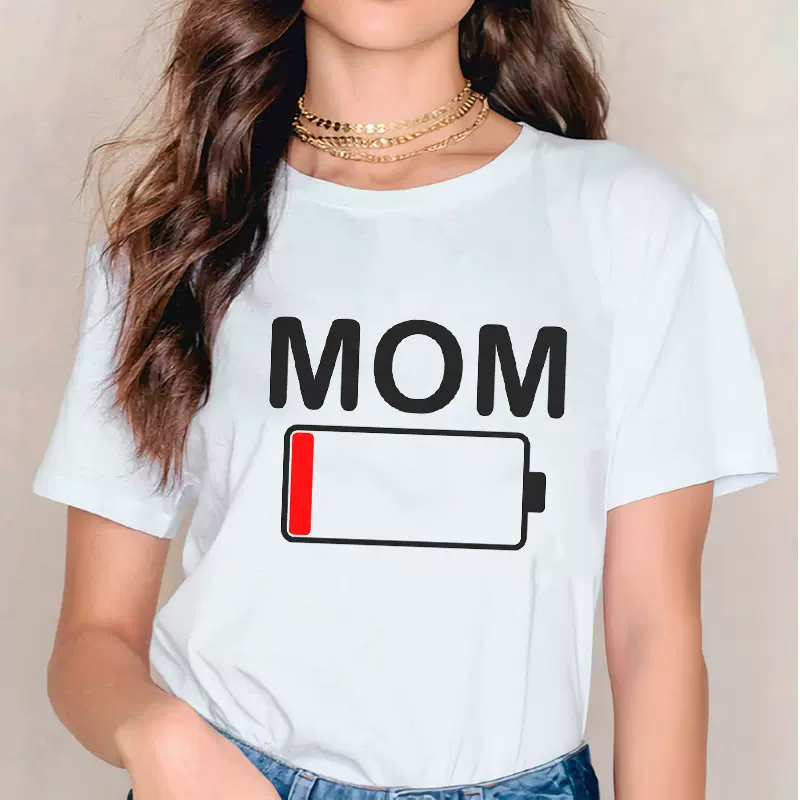 Mama Mom 趣味印花女士T恤 简约个性夏季休闲潮流时尚短袖衬衫女