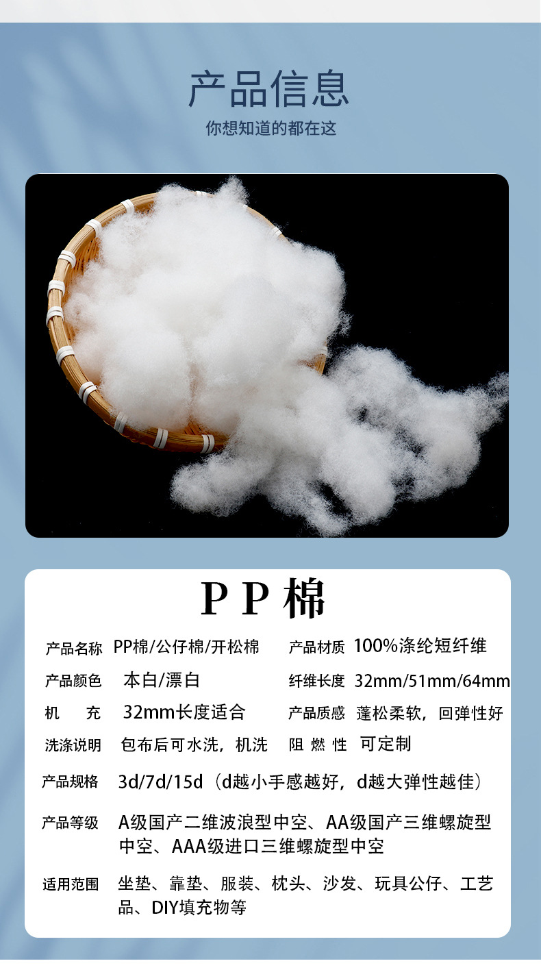 厂家直销优质PP棉 高弹环保7d/15d公仔棉玩具家纺填充一袋起发-阿里巴巴